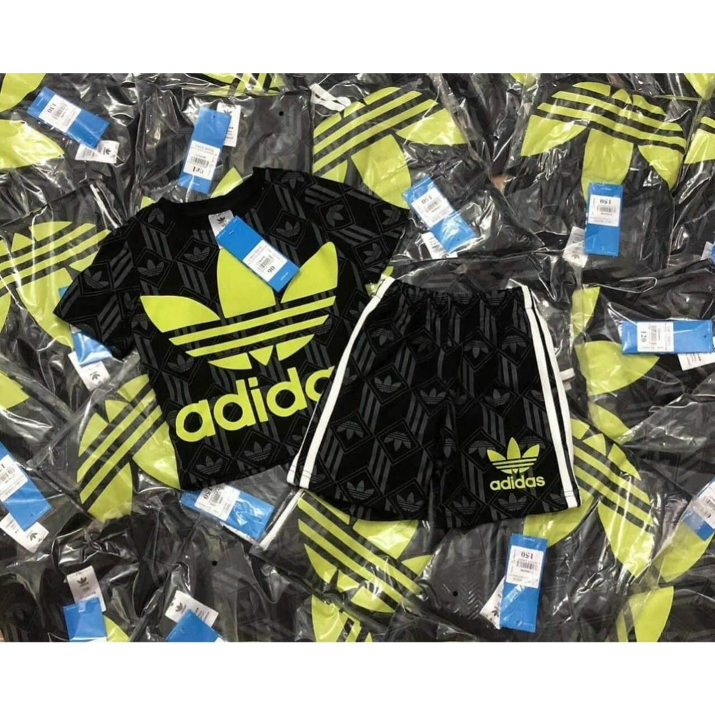 Đồ bộ bé trai bé gái bộ Dass lá logo vàng in chìm hàng Vnxk 100 % cotton chất mềm mại thấm hút tốt