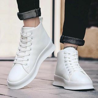 Giày thể thao cổ cao nam full trắng mới