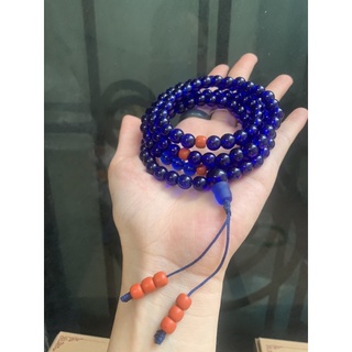 Chuỗi tràng hạt 108 đá liuli màu xanh Dược sư, xanh lá Tara và Đỏ Adida