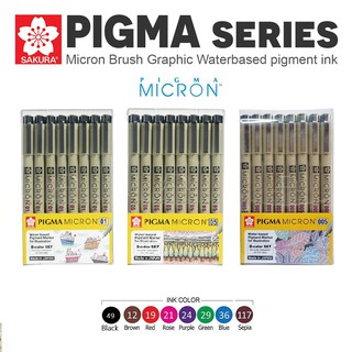 BỘ BÚT KIM ĐI NÉT MÀU 8 CÂY SAKURA PIGMA MICRON 8 CÂY CÁC SIZE