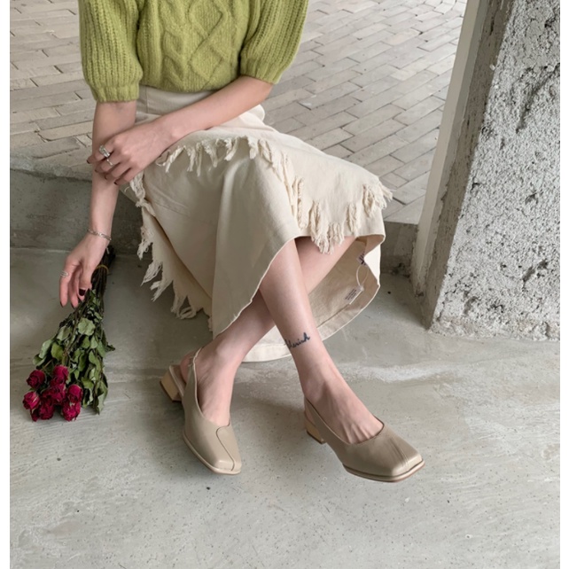 Giày Sandal Gót Thấp Hở Ngón Gót Dày Thời Trang Pháp Cho Nữ 2022