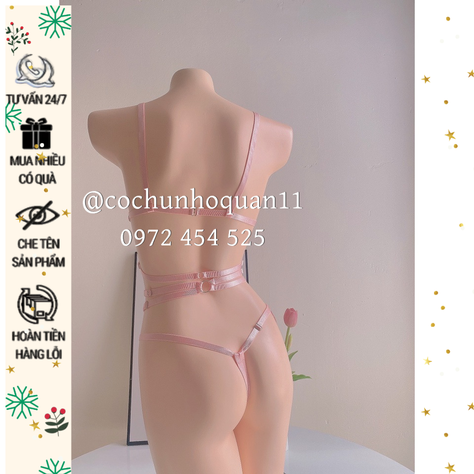 [từ 35-100kg] ĐL068 Bộ đồ lót lọt khe dây quyến rũ cho nữ - cochunhoquan11