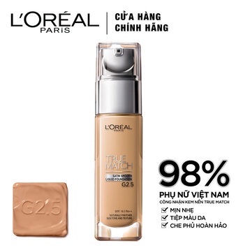 KEM NỀN DƯỠNG ẨM LOREAL TRUE MATCH LIQUID FOUNDATION G2.5 30ML