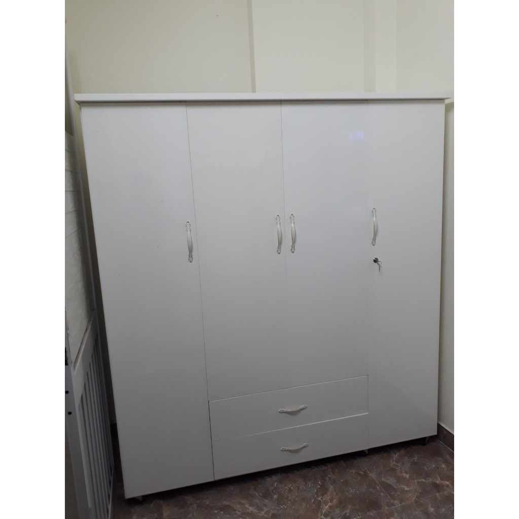 tủ nhựa đài loan 4 cánh màu xoan giả gỗ | BigBuy360 - bigbuy360.vn