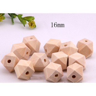4 hạt gỗ đa giác đủ size 10-30mm