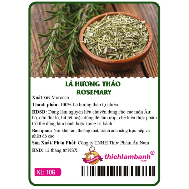 Lá Rose Mary - Túi 5 gr