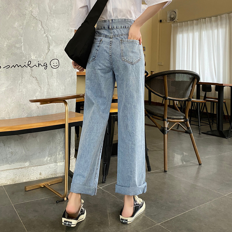 SUXI Quần Jeans Dài Ống Rộng Thời Trang Dành Cho Nữ