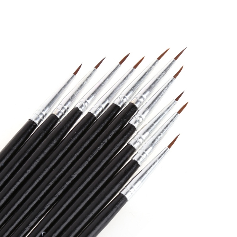 Set 10 Cọ Vẽ Màu Nước Sợi Nylon Chất Lượng Cao