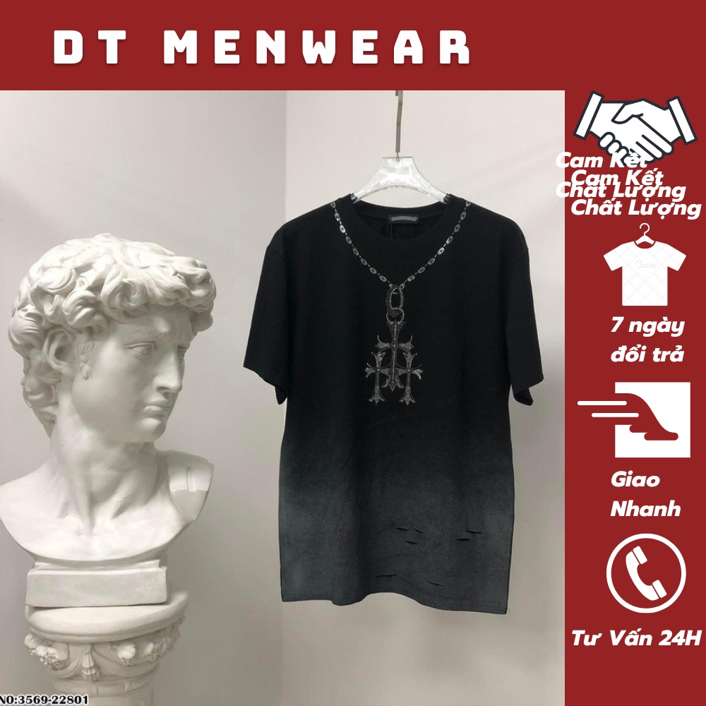 Áo Phông Nam In Hình Cây Thánh Giá - Áo Phông Nam Nữ Loang Đen Xám Cực Hót DT FashionMenwear