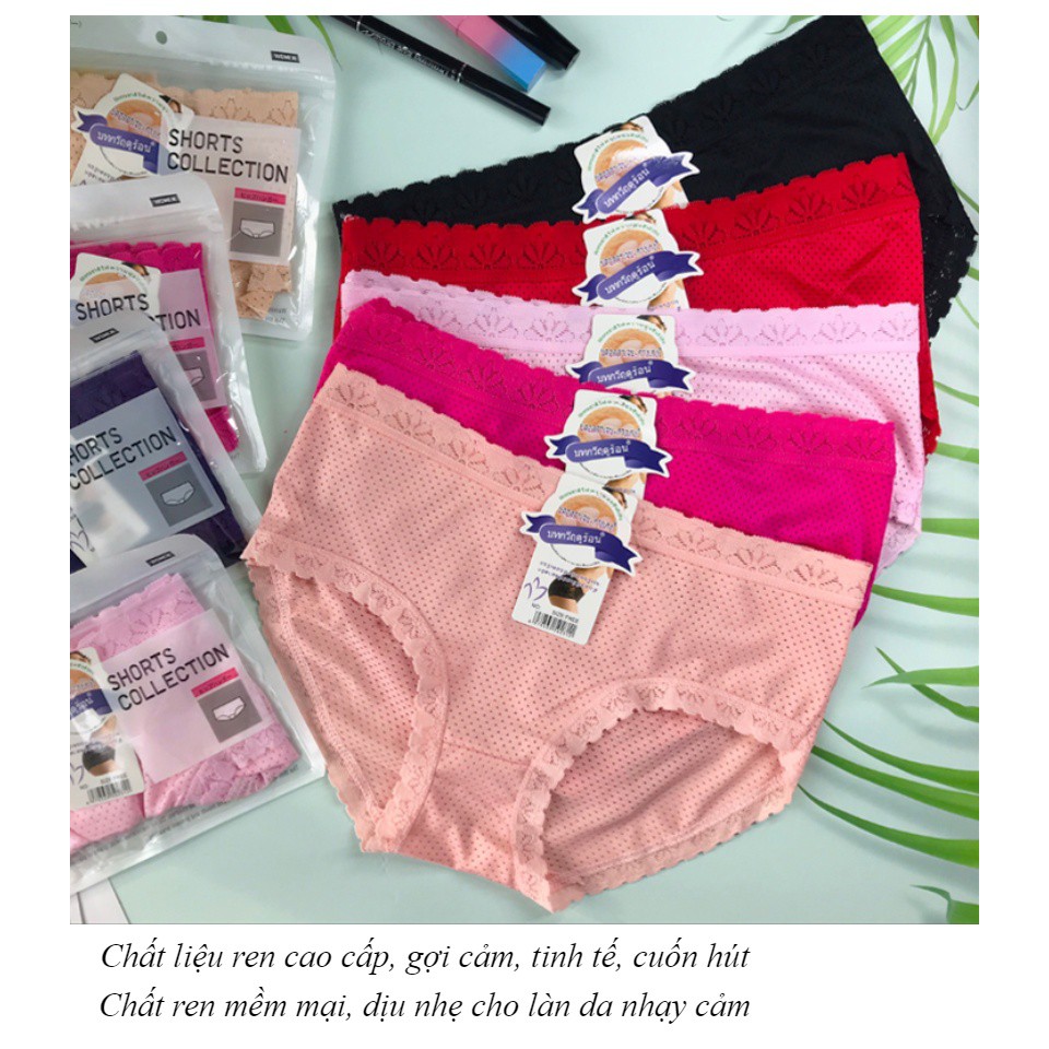 [ HÀNG THANH LÝ ] Quần lót Thái Lan thông hơi viền ren cao cấp size 40-65kg - Quần chip nữ 6201 | BigBuy360 - bigbuy360.vn