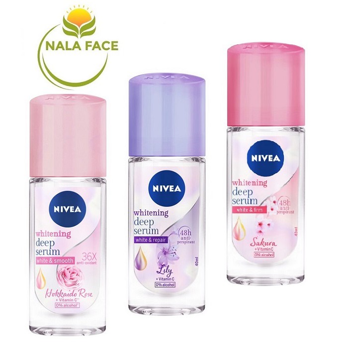 Lăn Ngăn Mùi Nivea Serum Sáng Mịn Hương Hoa Whitening Deep Serum 40ml | BigBuy360 - bigbuy360.vn