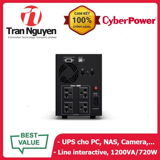 Bộ Lưu Điện CyberPower VALUE1200ELCD 1200VA/720W