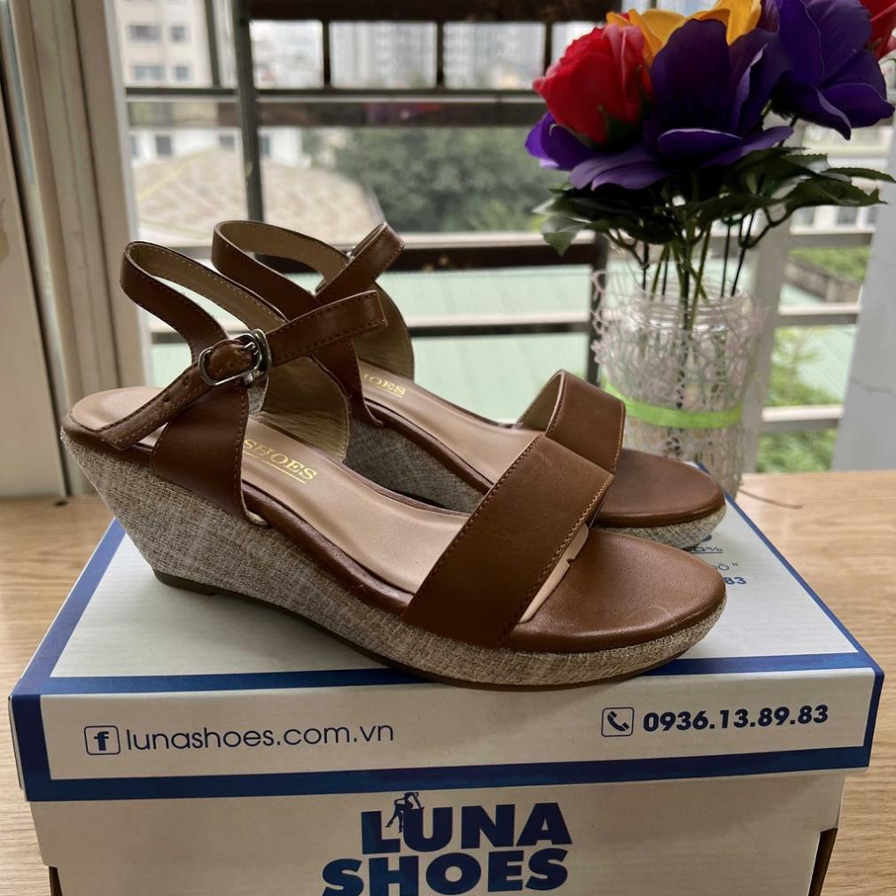 Sandal nữ đế xuồng da bò mềm êm chân 5p LUNASHOES 6007 bảo hành 2 năm 1 đổi 1 ảnh thật chụp tại cửa hàng -KH.8 !