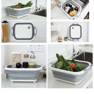 Thớt Kèm Chậu Rổ Gấp Gọn Đa Năng