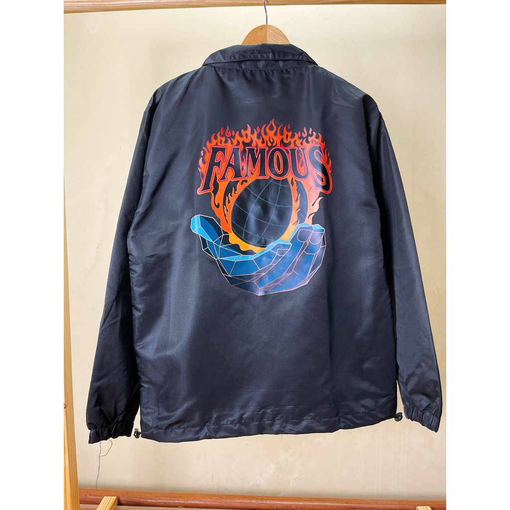 ÁO KHOÁC KAKI NÚT BẤM/ ÁO JACKET ĐEN IN HÌNH FAMOUS ,FREESHIP,LOCAL BRAND HÀNG VNXK 2 LỚP CHÓNG NẮNG,1993CLOTHING