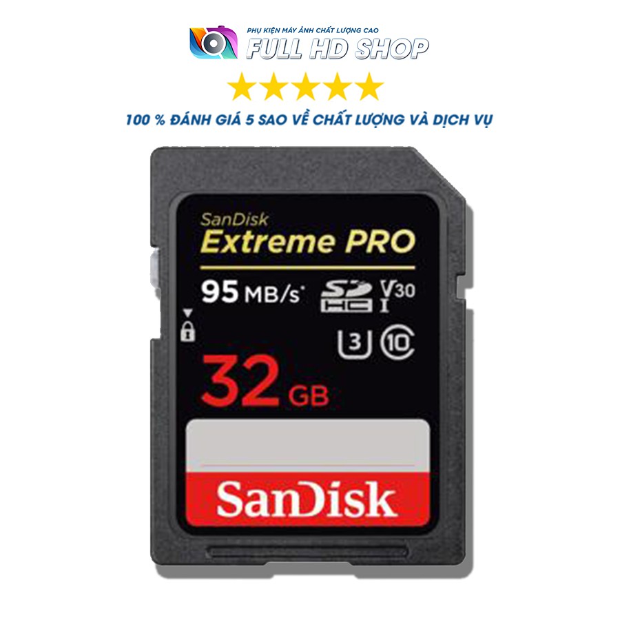 Thẻ nhớ SD Sandisk 32Gb/64Gb/128Gb tốc độ cao 95 Mb/s - FullHDShop | BigBuy360 - bigbuy360.vn