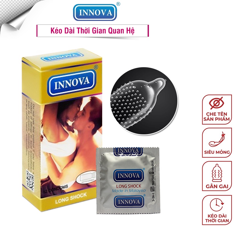 Bao Cao Su Gai Nhỏ INNOVA Vàng (Hộp 12c) | Bcs Gai Siêu Kích Thích & Kéo Dài Thời Gian Yêu Cực Hiệu Quả
