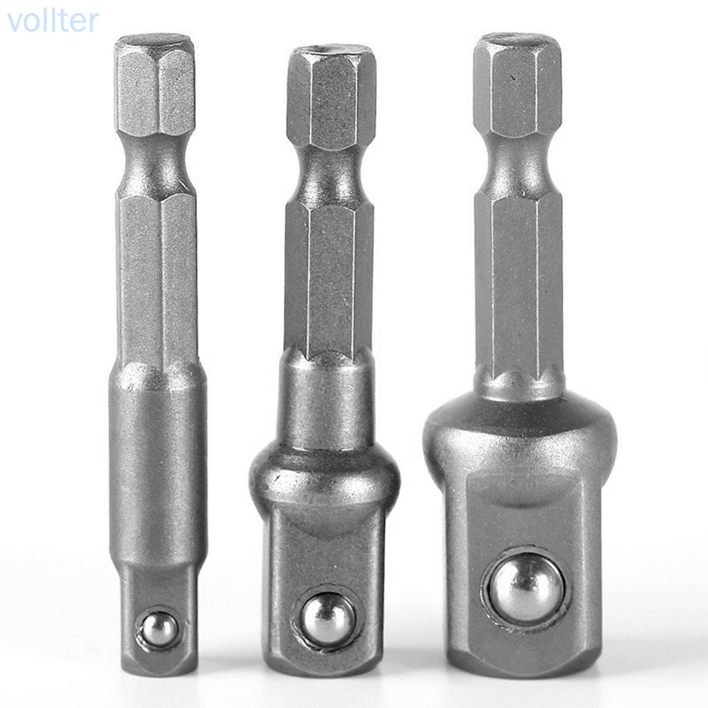 Set 3 đầu chuyển đổi mũi khoan 1/2 1/4 3/8 màu sắc ngẫu nhiên thiết kế vuông vừa vặn