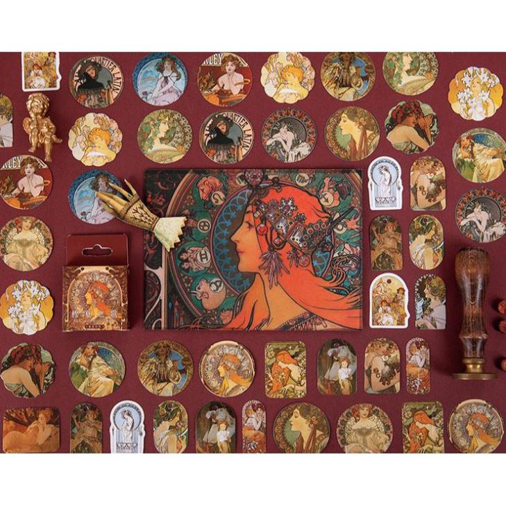 Bộ 46 Sticker Tranh Phụ Nữ Phục Hưng E119