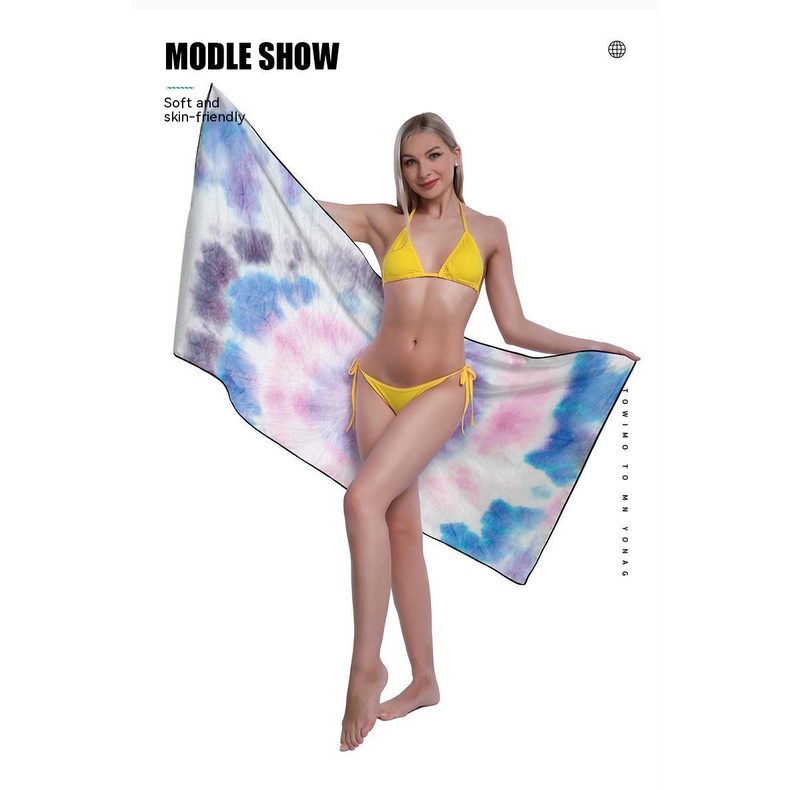 Khăn Tắm Hai Mặt Sợi Nhỏ Thấm Hút Nước Nhanh Khô In Họa Tiết Thời Trang Đi Biển