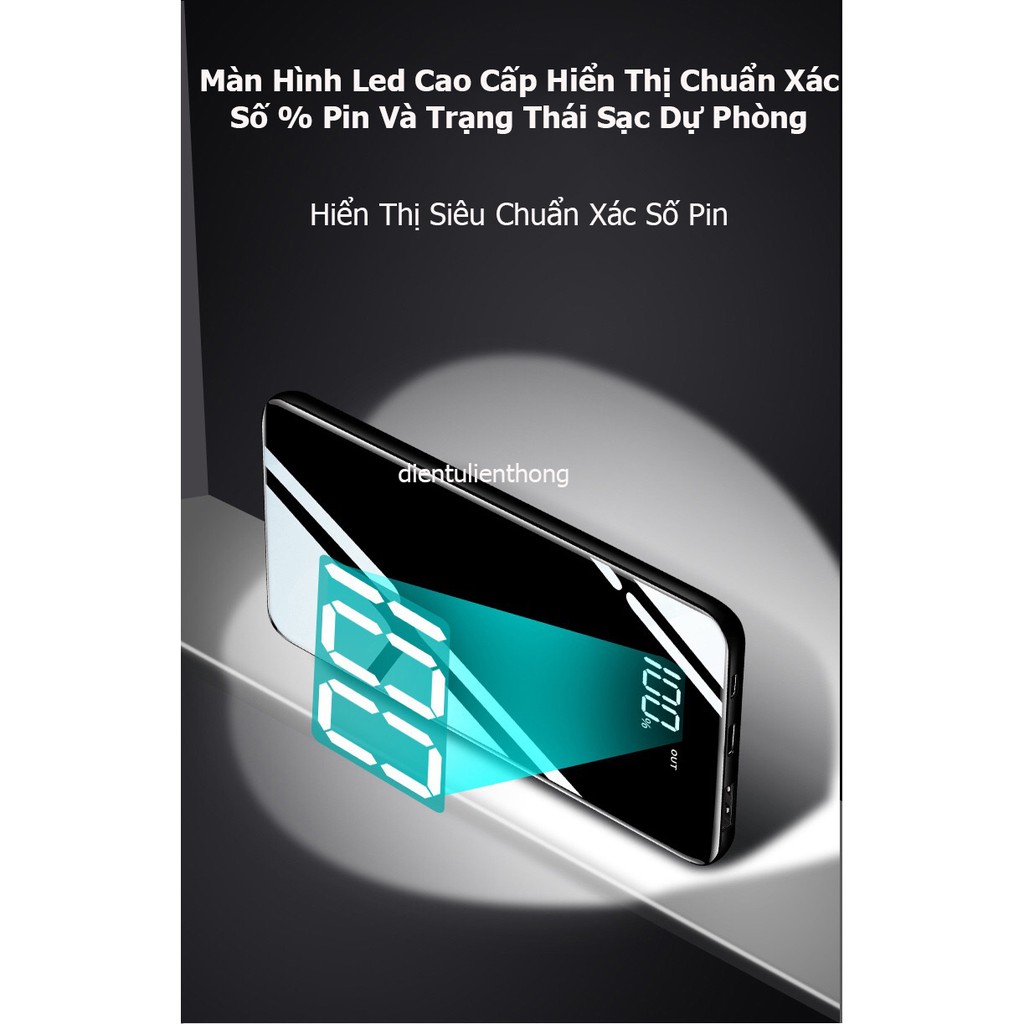 [Bảo Hành 1 Năm] Sạc Dự Phòng Sac Du Phong Siêu Đẹp Toàn Mặt Kính Sang Trọng Như Điện Thoại Cao Cấp - Pin Chuẩn 10000mAh | BigBuy360 - bigbuy360.vn