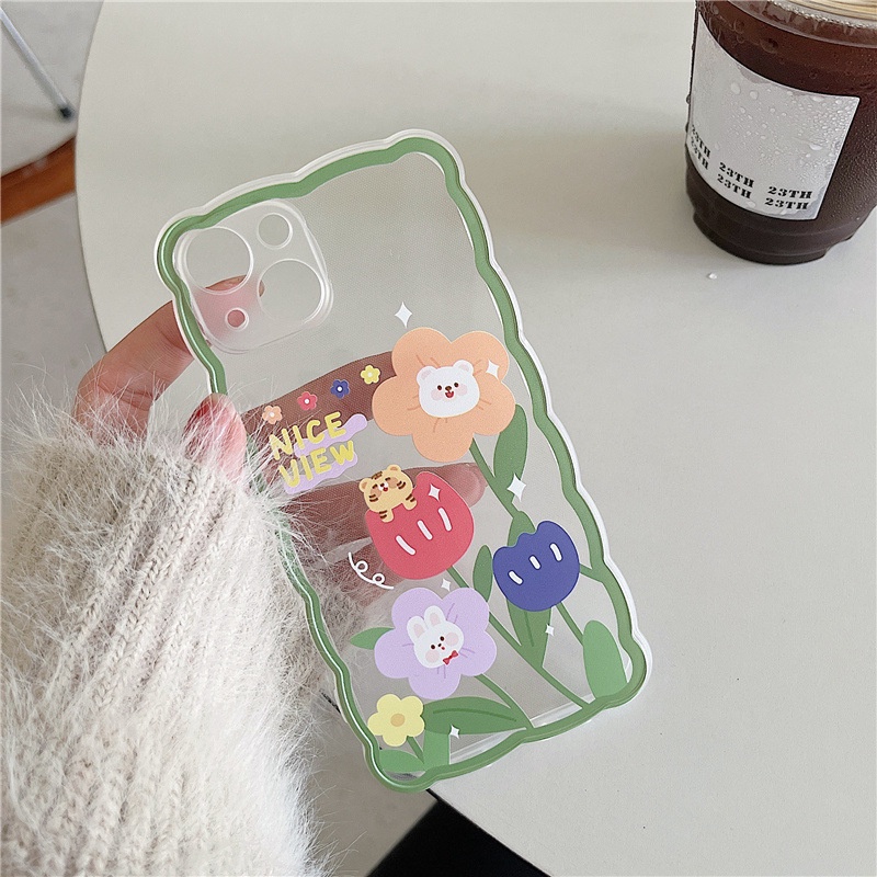 Ốp lưng iphone Phù Hợp Ốp Điện Thoại Họa Tiết Hoa / Sóng Biển Nhiều Màu Cho Iphone 13Promax 14pro xs xr 6Plus-14 Dinuo case