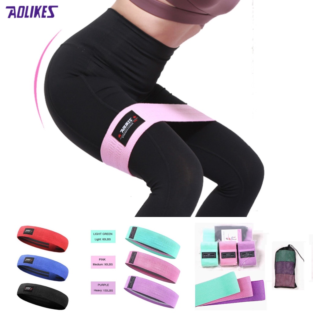 Bộ dây đàn hồi kháng lực Aolikes rb 3603 3604 bán sỉ HBR miniband cao su tập mông chân hông eo bụng đùi fitness gym