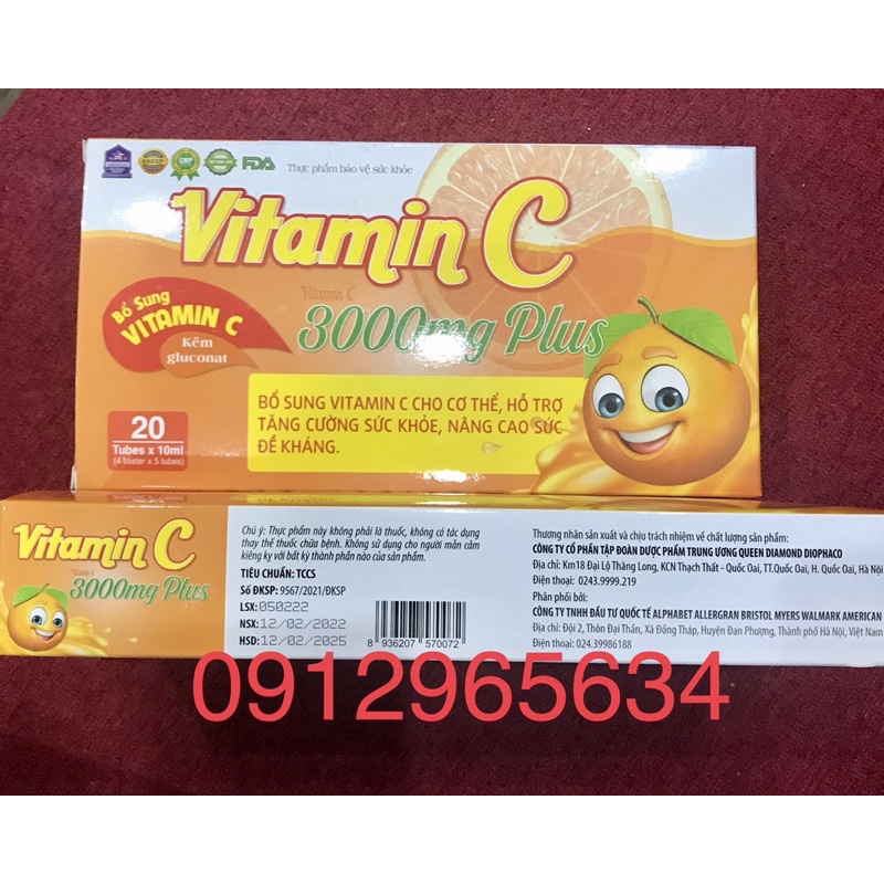 Vitamin C 3000mg Plus chính hãng bổ sung dinh dưỡng cho gia đình khoẻ mạnh