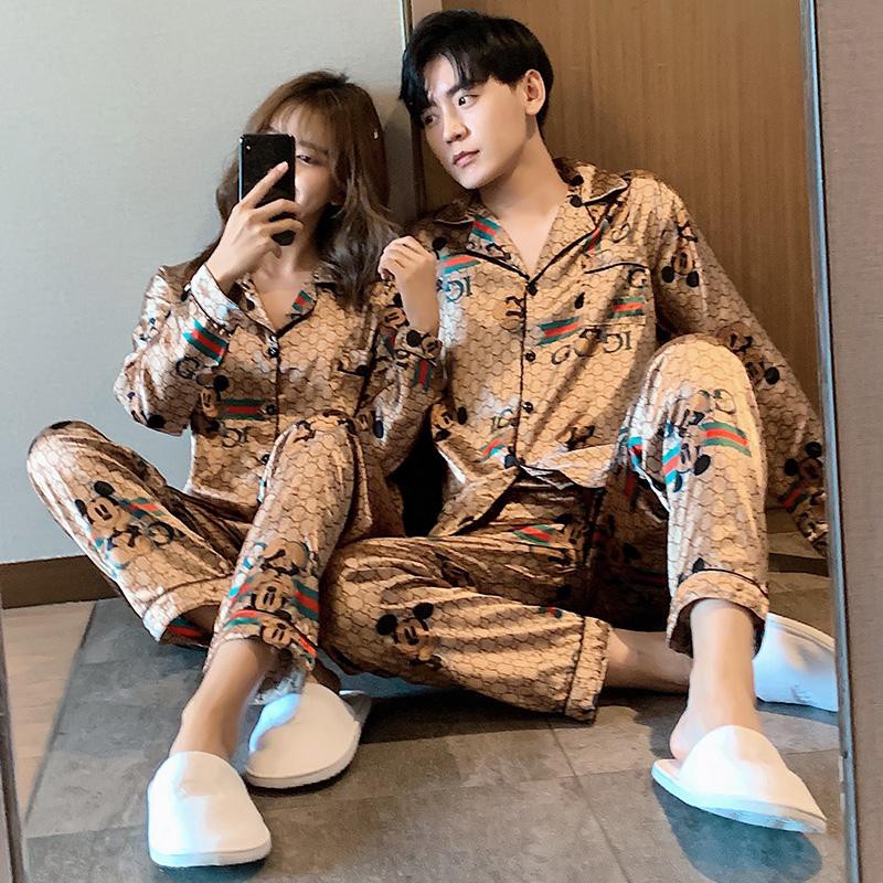 Đồ đôi pijama nam nữ lụa bóng 716