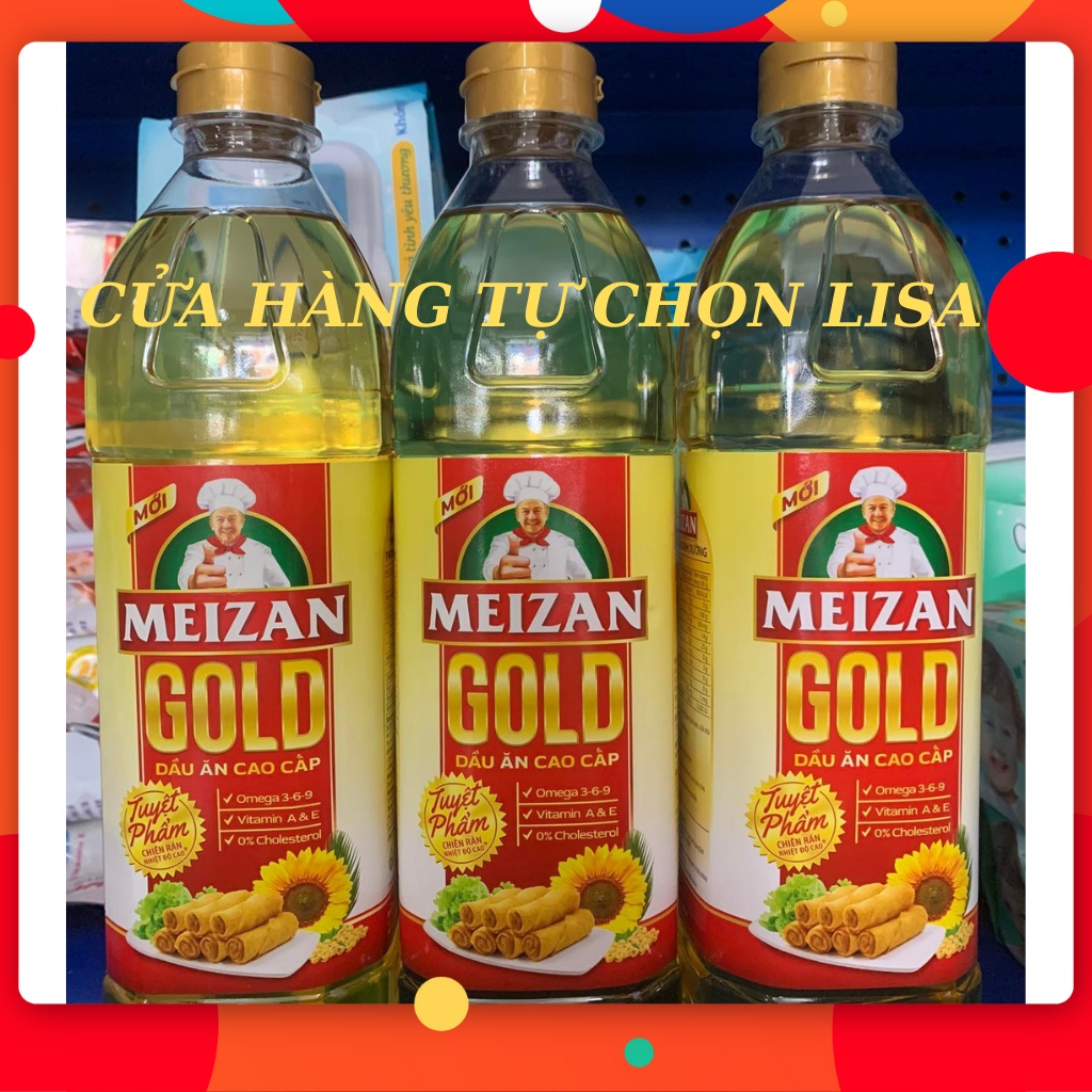 Dầu ăn Mezan Gold chai 1L (mẫu mới)