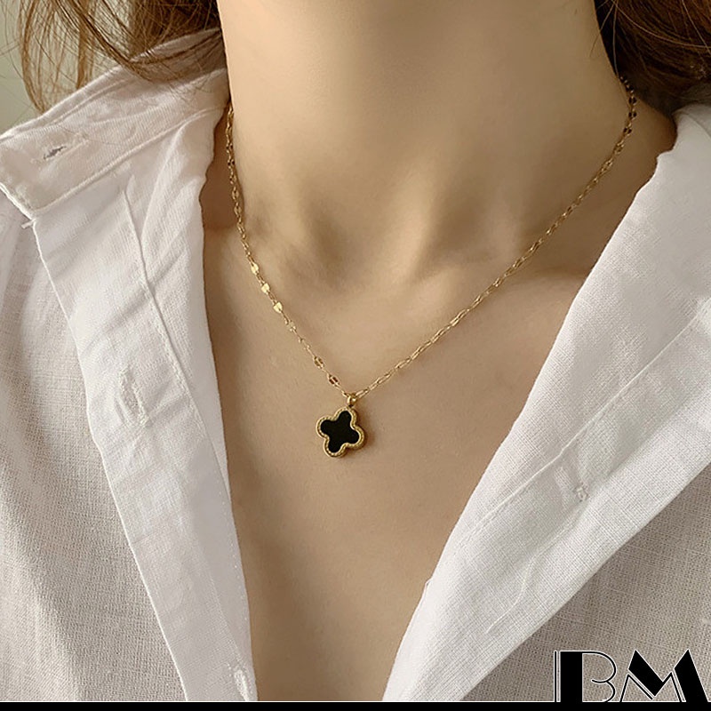 Vòng cổ Thép Không Gỉ Mặt Cỏ Bốn Lá Thời Trang Nữ