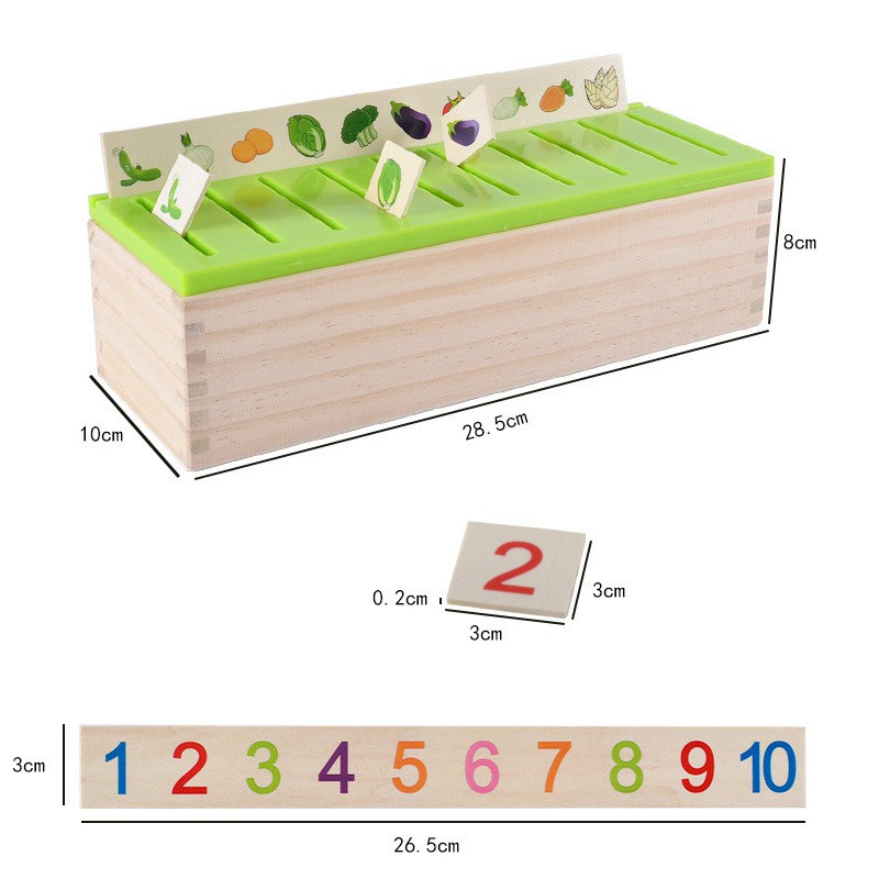 Đồ chơi thả hình phân loại theo chủ đề bằng gỗ Giúp Bé Phát Triển Tư Duy - Hộp Thẻ Giáo Cụ Montessori cho bé