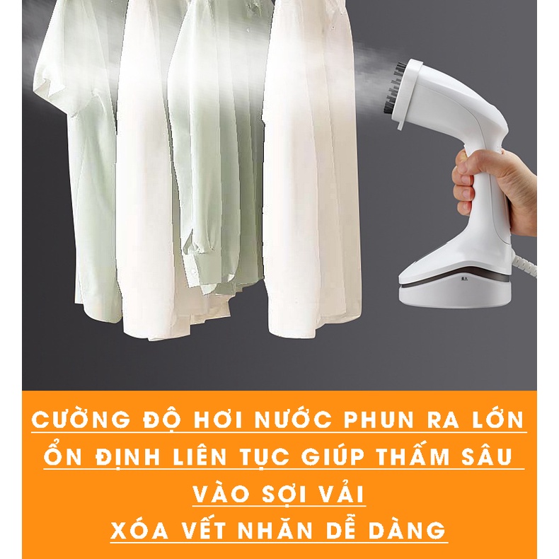 Bàn Là, Ủi Hơi Nước Cầm Tay Dạng Đứng Gia Đình Cao Cấp 250ML Tiện Dụng - Công Suất 1000W (Tặng ổ 3 chân sang 2 chân)