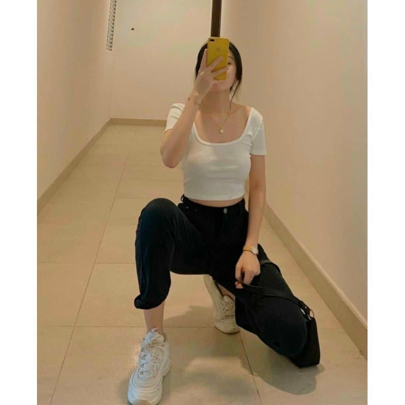 ÁO CROPTOP BODY BUỘC NƠ LƯNG SEXY ĐEN TRẮNG - ÁO CRT NỮ HỞ LƯNG CỘT NƠ PHÍA SAU