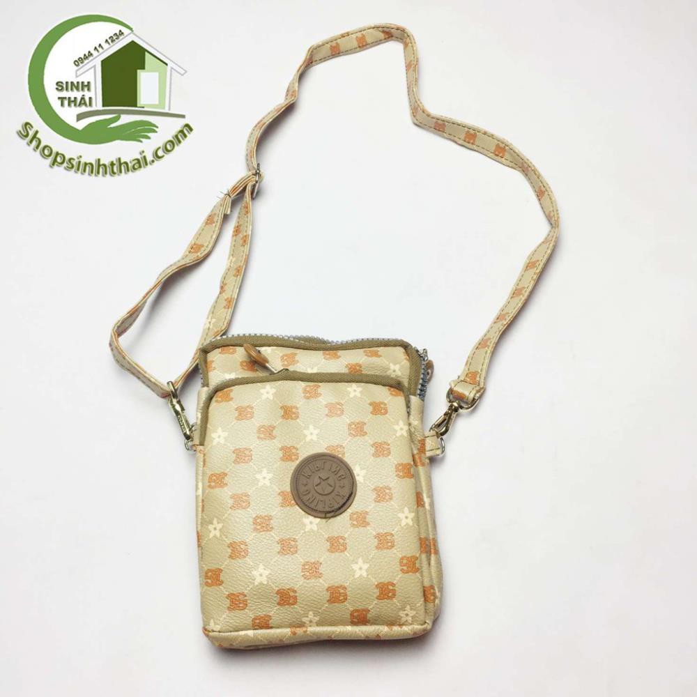 Túi đeo chéo Kipling có hoa văn - túi du lịch nhỏ gọn đựng điện thoại, bóp ví tiền - 20cm x 14cm - màu ngẫu nhiên