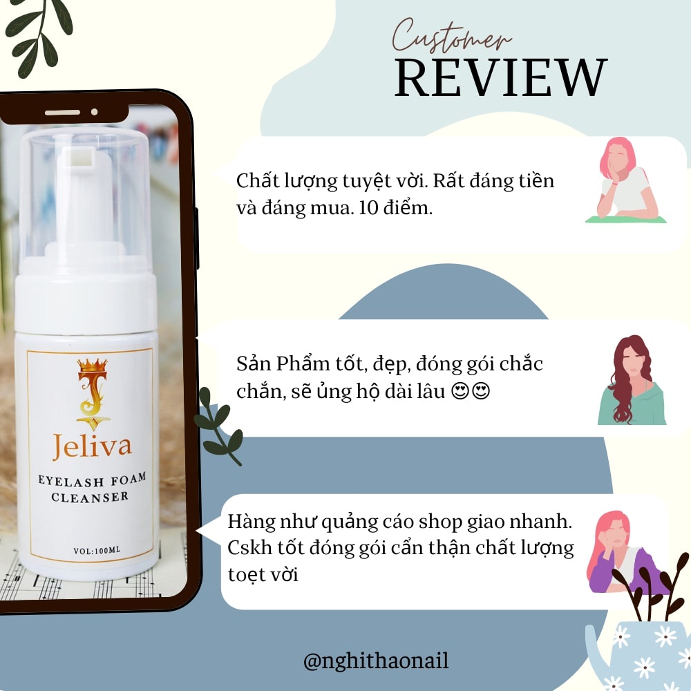 Bọt vệ sinh mi nước rửa mi Jeliva