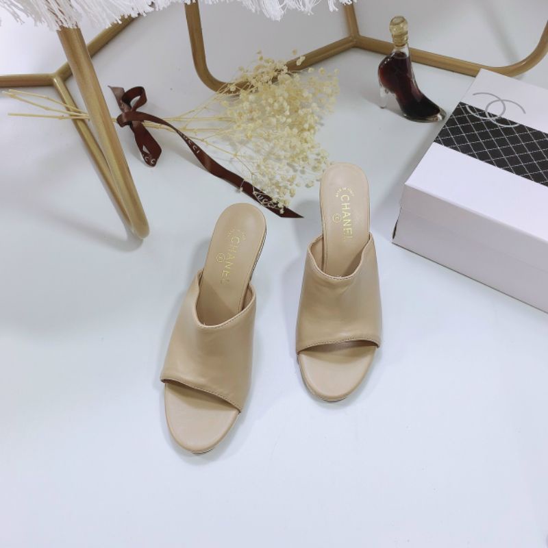 B(ẢNH THẬT) Guốc 8p Đế Xuồng Mica Da Mềm Êm Fullbox Bill Túi Hãng Cao Cấp