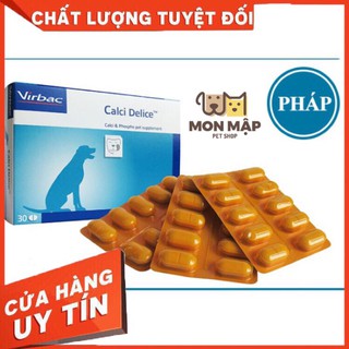 Vỉ 10 viên Canxi Pháp cho chó mèo Virbac Calxi Delice