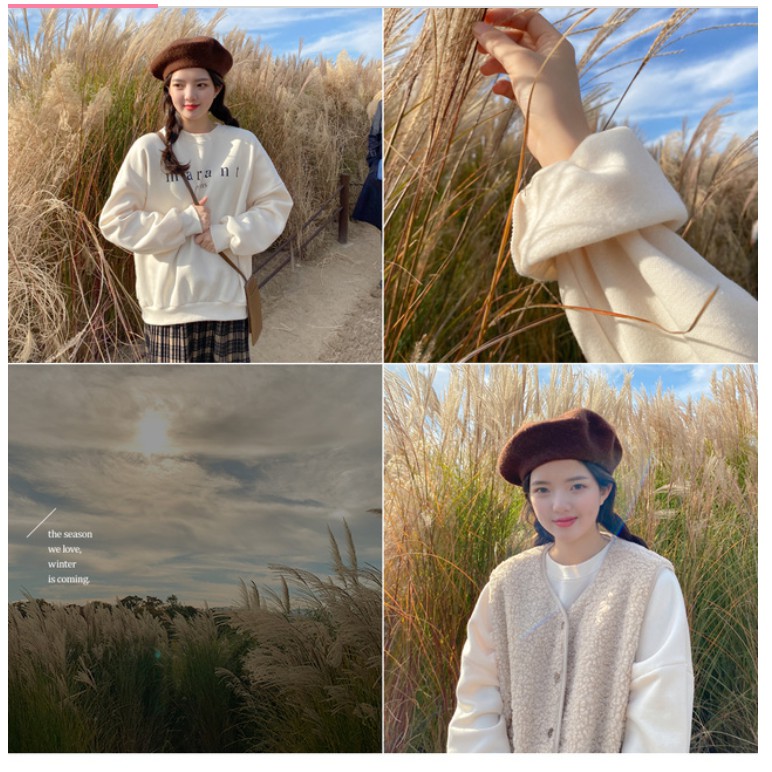 áo sweater nữ nhập khẩu chính hãng tại Hàn Quốc dáng Unisex tay dài form rộng in chữ marr siêu đẹp | BigBuy360 - bigbuy360.vn