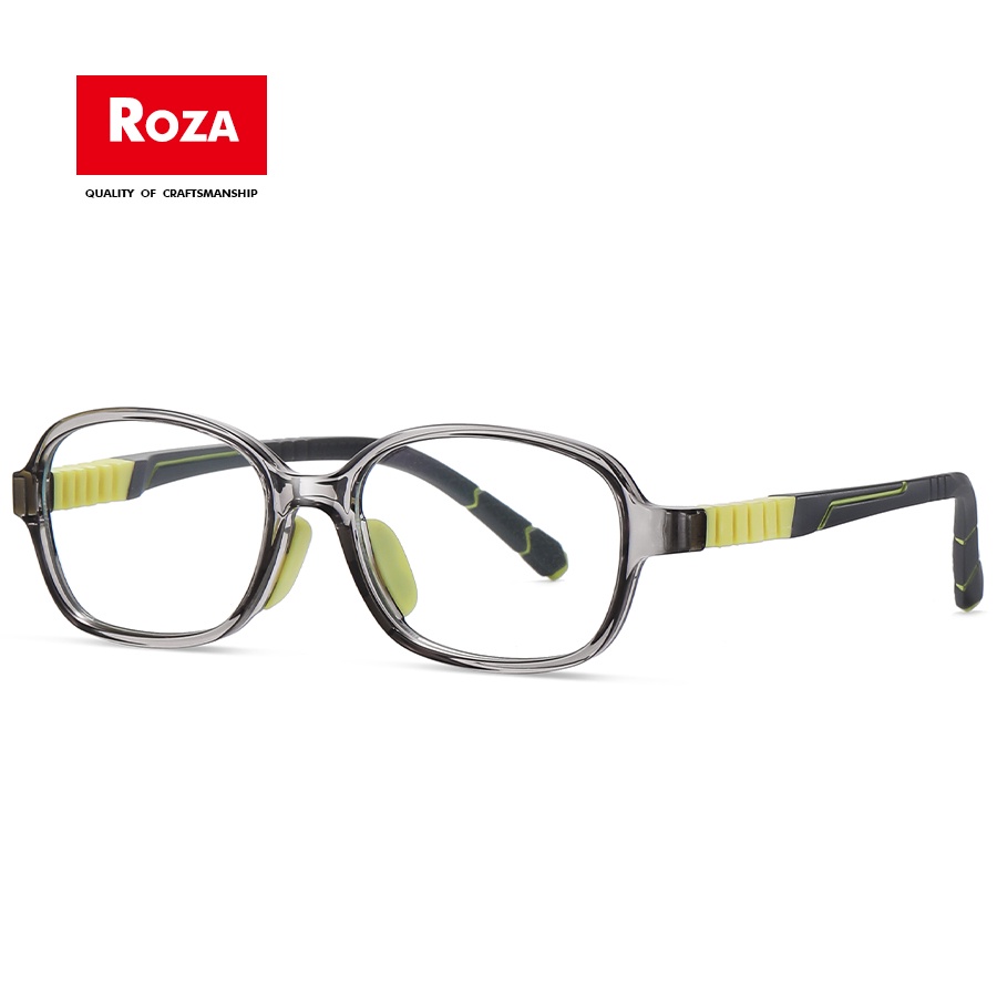 Mắt kính gọng silicon co giãn hình oval màu xanh dương thời trang cho bé trai và bé gái RZ1086 ROZA