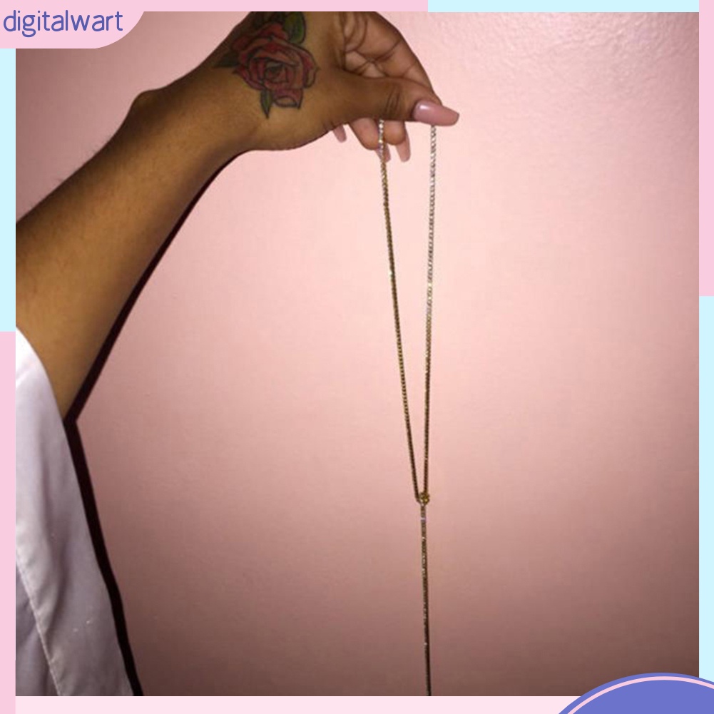 Vòng cổ hợp kim dáng dài đính đá nhân tạo lấp lánh sang trọng cá tính dành cho nữ