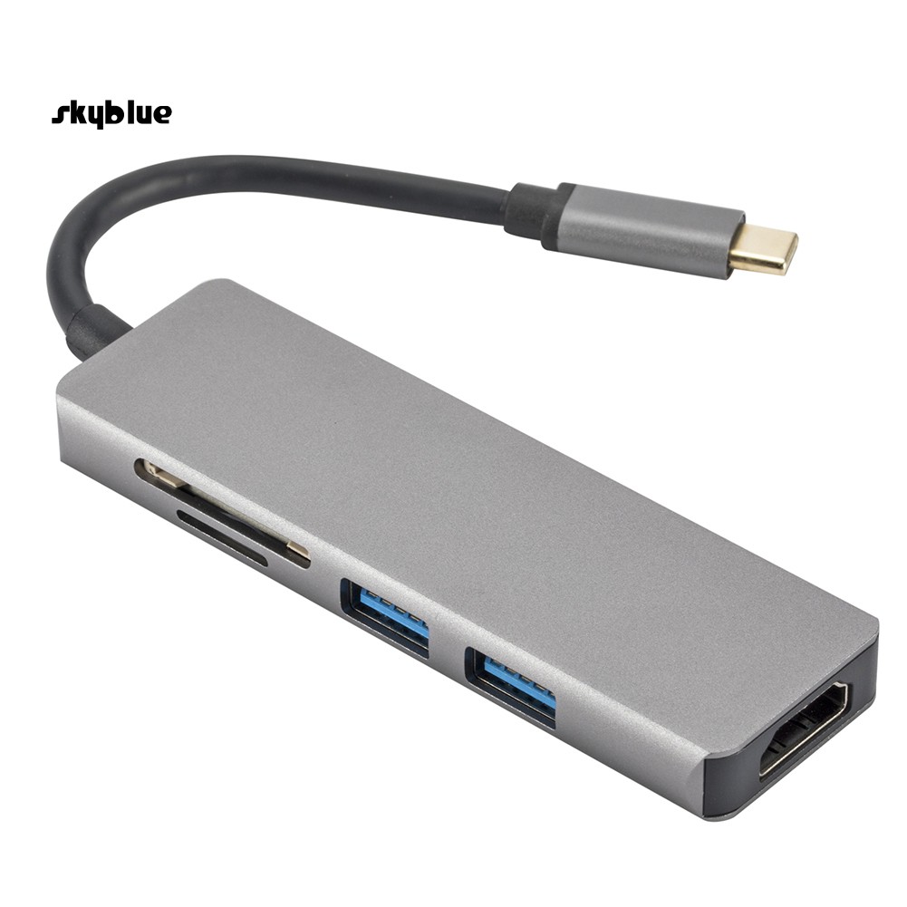 SKBL Type C to 4K HDMI USB 3.0 SD/Micro SD Hub Adapter for Macbook Thunderbolt 3