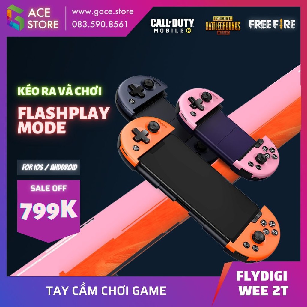 
                        Flydigi Wee 2T | Phiên Bản Nâng Cấp | Tay cầm chơi game PUBG và LIÊN QUÂN cho iOS và Android
                    