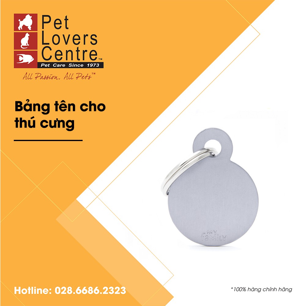 [Xuất xứ Ý] Bảng tên chó mèo khắc nội dung theo yêu cầu / Pet tag CIRCLE (Small)