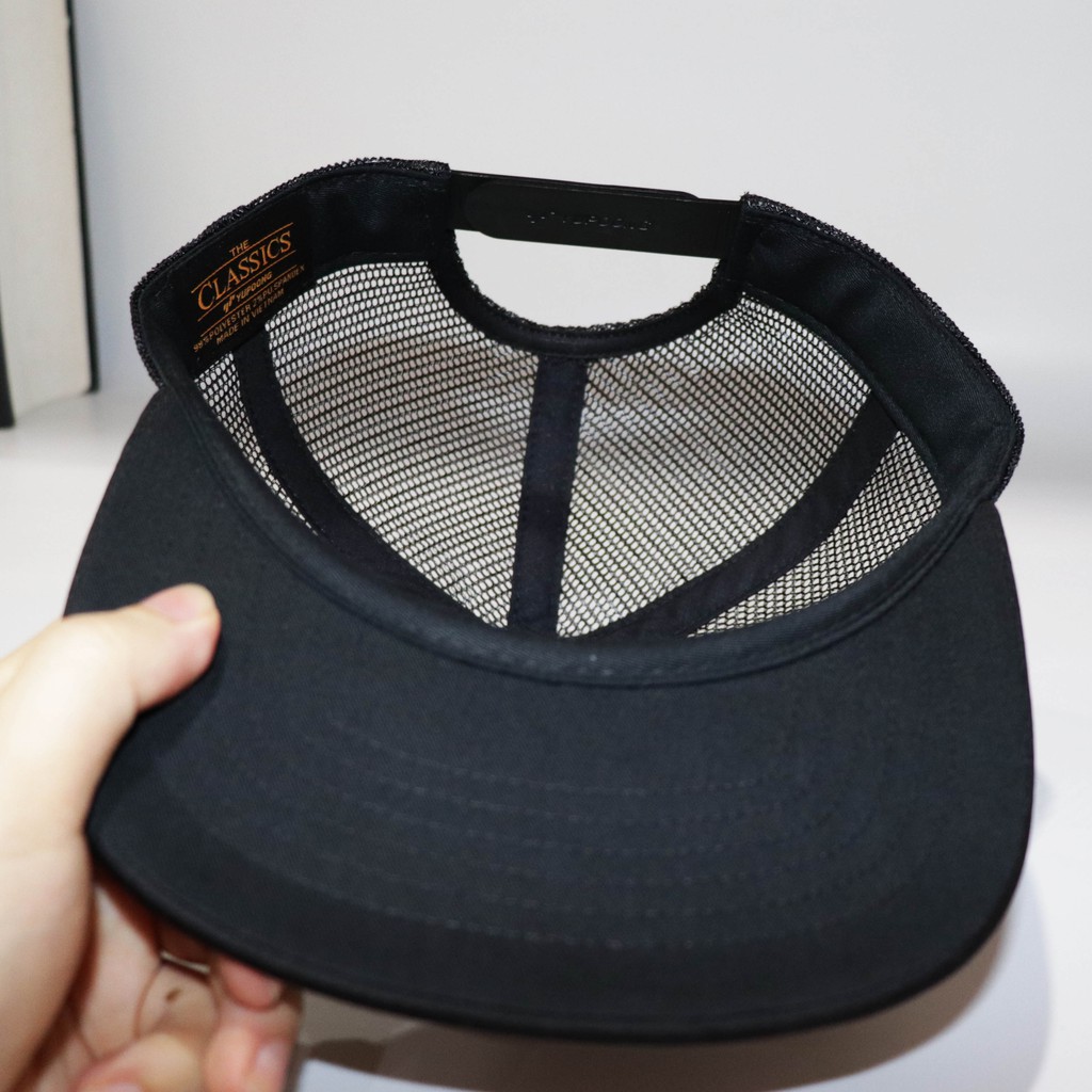 Nón NHS Snapback Full đen lưới êm ái Soái Ca Trơn008