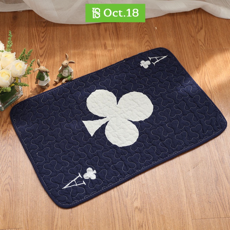 Thảm Lót Sàn Vải Cotton Chần Bông Chống Trượt Thêu Họa Tiết Thông Dụng Cho Phòng Khách/Phòng Ngủ