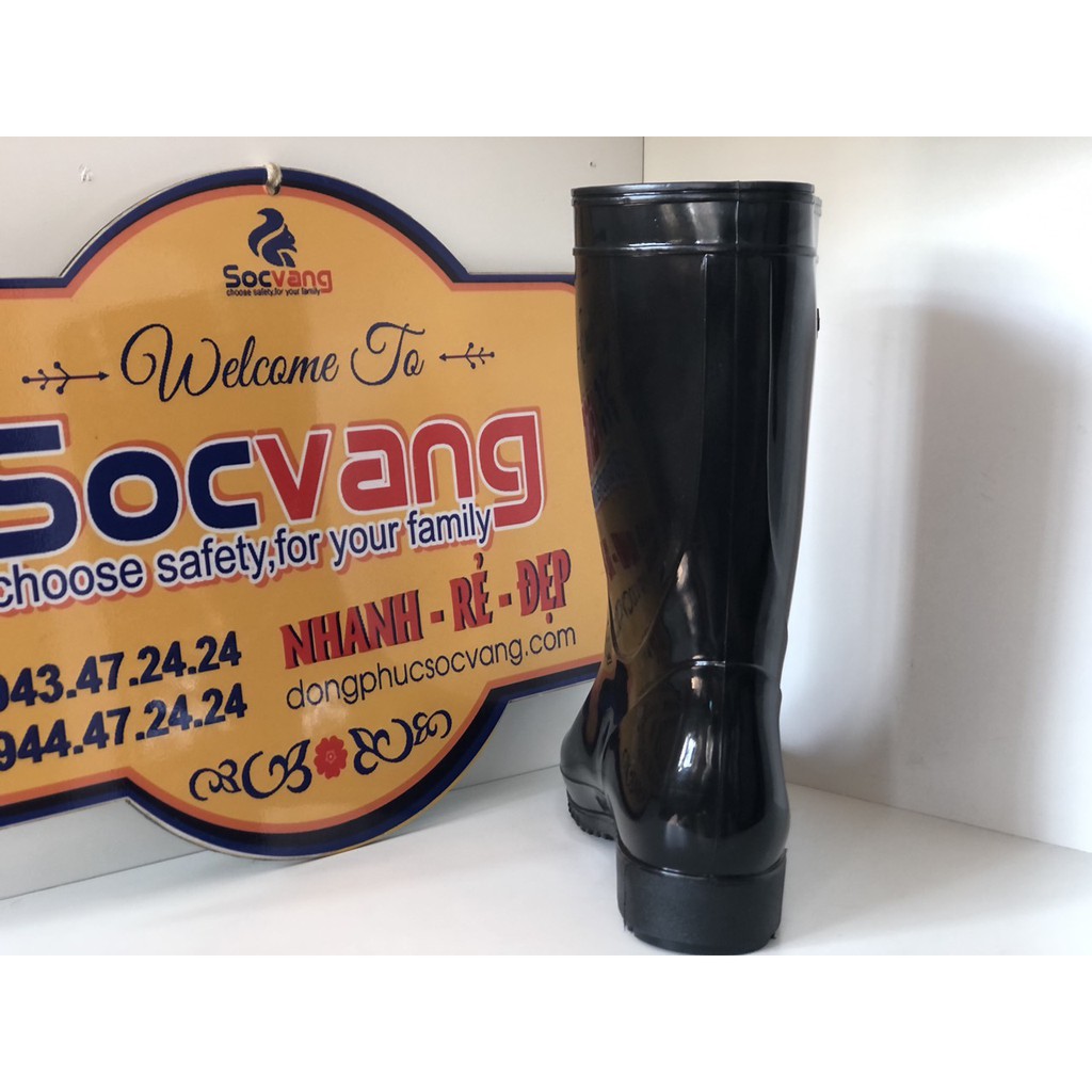 Ủng lội nước màu đen chất lượng cao Thùy Dương size nữ, PVC