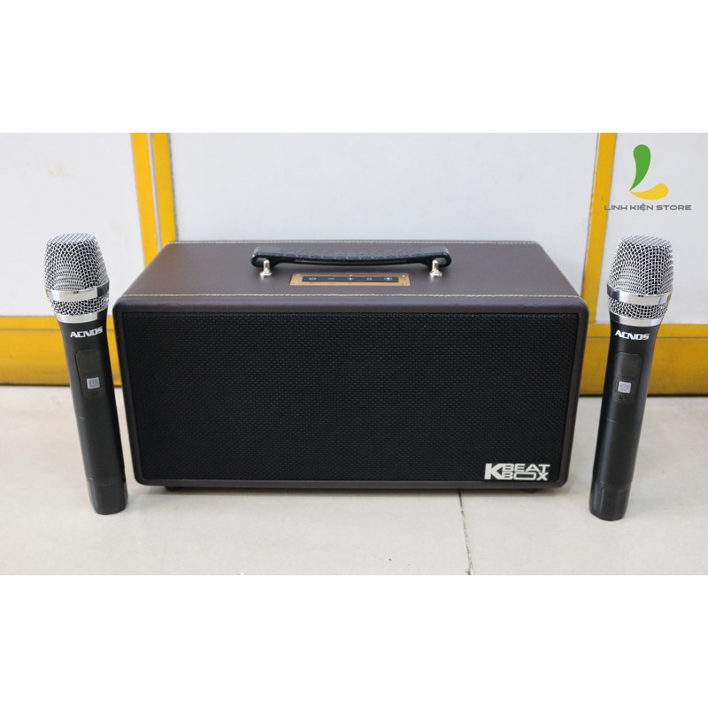 Loa kéo HOSAN KS362D thùng gỗ bọc da tặng kèm micro không dây hát karaoke