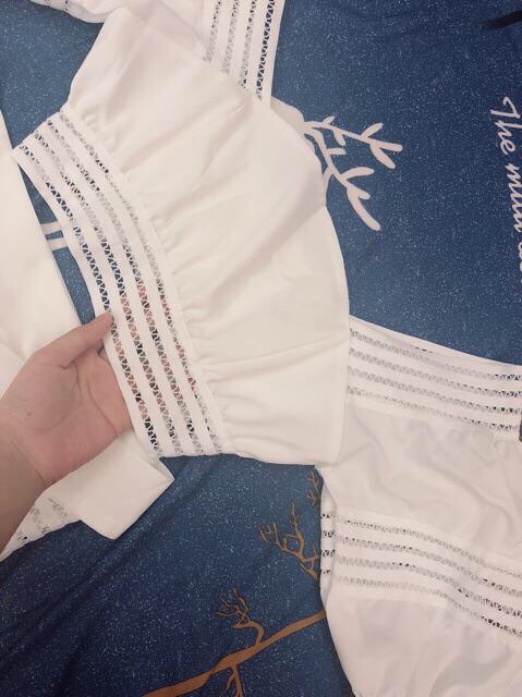 Set Trắng Áo Cổ Vuông Dáng Lửng + Chân Váy Đuôi Cá Dáng Dài Dạo Phố Xinh Xắn S00023 | BigBuy360 - bigbuy360.vn