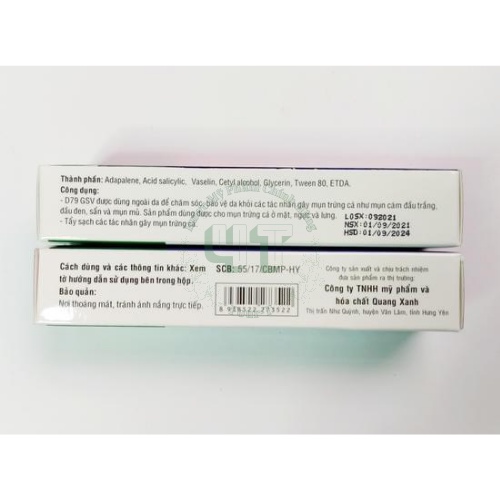 Kem giảm mụn đầu đen, đầu trắng D79 GSV cream 15g